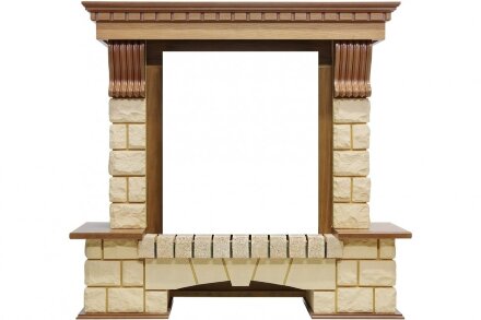 Каминокомплект Royal Flame Pierre Luxe - Дуб / Шампань с очагом Fobos FX Black