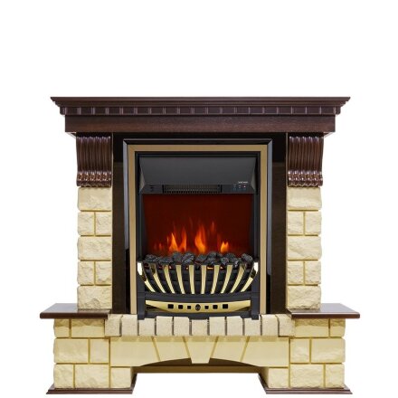 Каминокомплект Royal Flame Pierre Luxe - Темный дуб / Шампань с очагом Aspen Gold