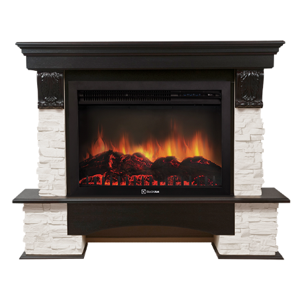 Портал Firelight Pietra 30S сланец белый, шпон темный дуб