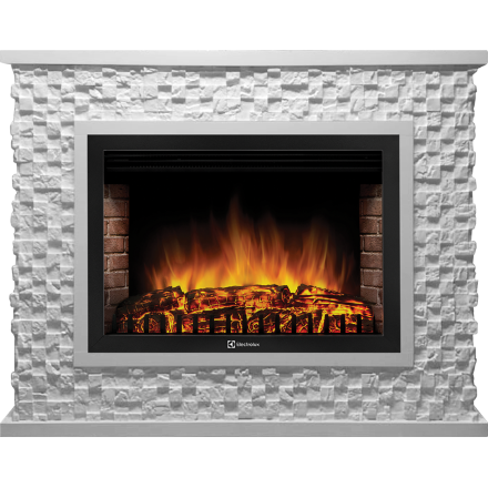 Портал Firelight Quadro 30 песчаник античный белый / белая эмаль