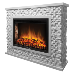 Портал Firelight Quadro 30 песчаник античный белый / белая эмаль