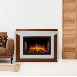 Портал Firelight Prestigio 30 кирпич белый, шпон дуб