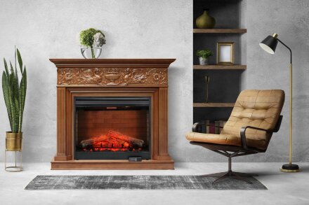 Каминокомплект Dimplex Palace - Белый с серебром с очагом Symphony 30&#039;&#039; DF3020-INT