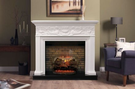 Каминокомплект Dimplex Palace - Белый с серебром с очагом Symphony 30&#039;&#039; DF3020-INT