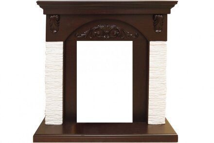 Каминокомплект Royal Flame Bern Сланец мелкий белый / Темный дуб с очагом Majestic FX M Black