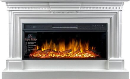 Каминокомплект Royal Flame Chelsea - Белый (Ширина 1350 мм) с очагом Vision 42 LOG LED