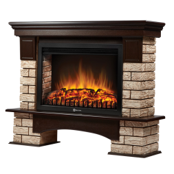 Портал Firelight Forte Wood 30 камень коричневый, шпон темный дуб