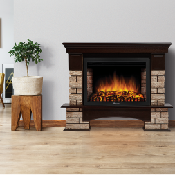 Портал Firelight Forte Wood 30 камень коричневый, шпон темный дуб