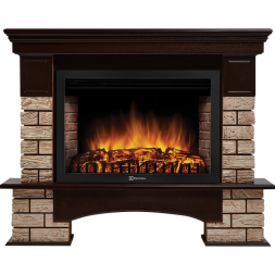 Портал Firelight Forte Wood 30 U камень коричневый, шпон темный дуб