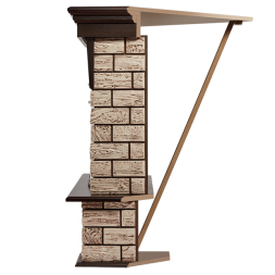 Портал Firelight Forte Wood 30 U камень коричневый, шпон темный дуб