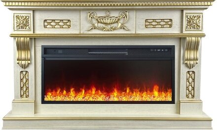 Каминокомплект Royal Flame Corsica - Слоновая кость с патиной 1500 мм с очагом Vision 42 LED