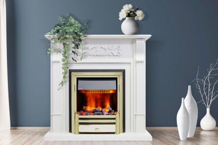 Каминокомплект Dimplex Venice - Махагон коричневый антик с очагом Brookline Black