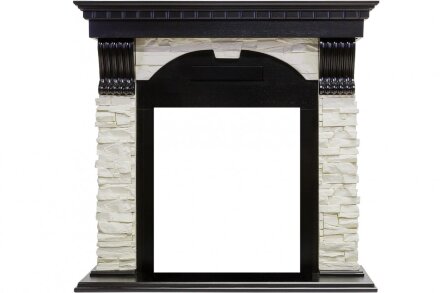 Каминокомплект Royal Flame Dublin - Венге / Сланец белый с очагом Aspen Black