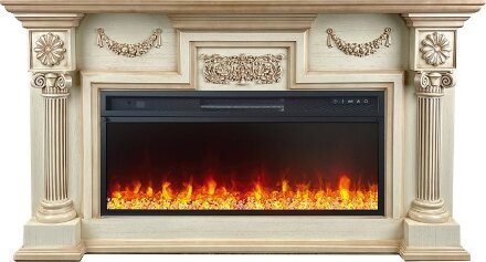 Каминокомплект Royal Flame London - Слоновая кость с патиной 1490 мм  с очагом Vision 42 LED