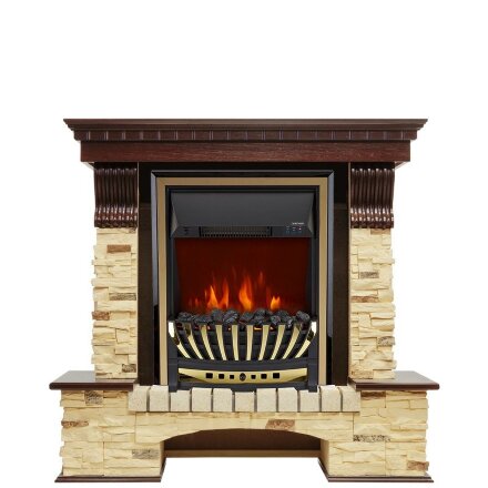 Каминокомплект Royal Flame Pierre Luxe - Темный дуб / Сланец с очагом Aspen Gold