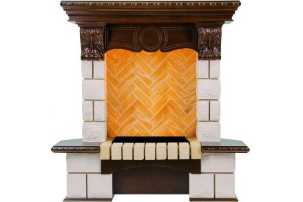 Портал угловой Dimplex Pierre Luxe Cassette 400 шампань/темный дуб