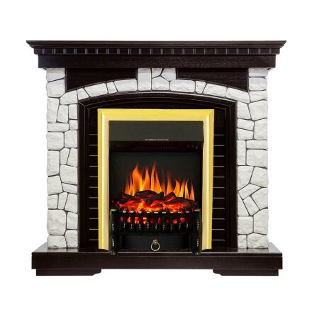 Каминокомплект Royal Flame Glasgow - Венге / Белый с очагом Fobos FX Brass