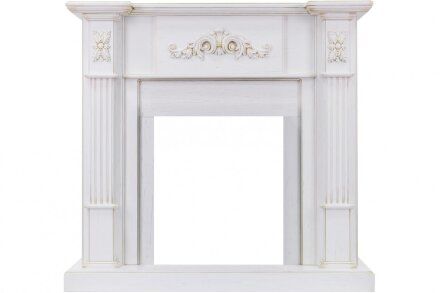 Каминокомплект Dimplex Martin - Белый дуб, патина золото с очагом Cavendish