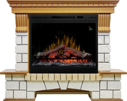 Каминокомплект Dimplex Pierre Luxe - Дуб / Белый (Высота 1004мм) с очагом Symphony 26&#039;&#039; DF2624-L