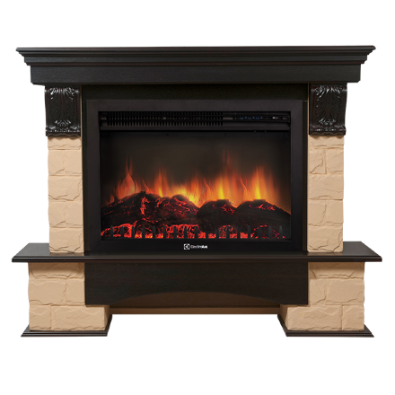Портал Firelight Forte 30 U камень бежевый, темный дуб