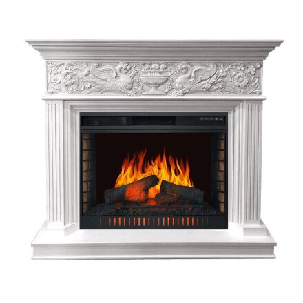 Каминокомплект Royal Flame Palace - Белый с серебром с очагом Vision 30 EF LED FX