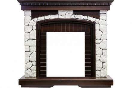 Каминокомплект Royal Flame Glasgow - Темный дуб / Белый с очагом Majestic FX Black