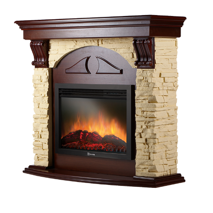Портал Firelight Torre 30S камень слоновая кость, темный дуб