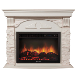 Портал Firelight Torre 30 U камень белый, беленый дуб