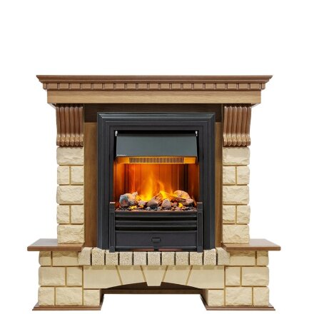 Каминокомплект Dimplex Pierre Luxe - Дуб / Шампань с очагом Brookline Black