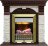 Каминокомплект Dimplex Dublin - Темный дуб / Сланец белый с очагом Danville Antique Brass FB2