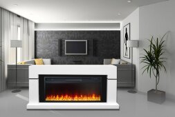 Каминокомплект Royal Flame Lindos Graphite Grey (Ширина 1470мм) с очагом Crystal 36 RF