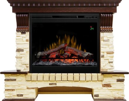 Каминокомплект Dimplex Pierre Luxe угловой - Темный дуб / Сланец с очагом Symphony 26&#039;&#039; DF2624-L