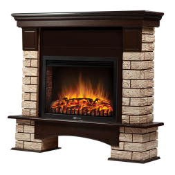 Портал Firelight Forte Wood 25 камень коричневый, шпон темный дуб