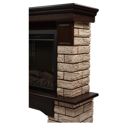 Портал Firelight Forte Wood 25 камень коричневый, шпон темный дуб