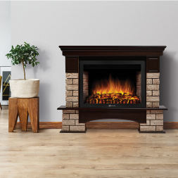Портал Firelight Forte Wood 25 камень коричневый, шпон темный дуб