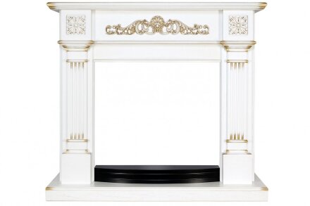 Каминокомплект Royal Flame Florina - Белый дуб, патина золото с очагом Dioramic 28 LED FX