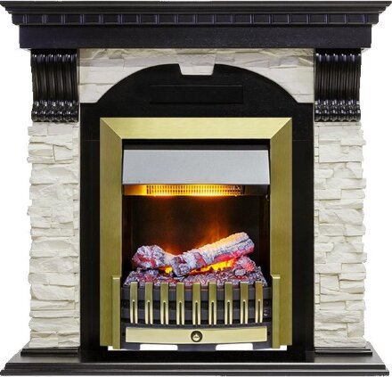 Каминокомплект Dimplex Dublin - Венге / Сланец белый с очагом Danville Antique Brass FB2