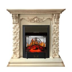 Каминокомплект Royal Flame Adriana - Cлоновая кость с очагом Majestic FX M Black