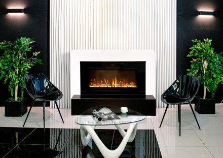 Каминокомплект Royal Flame Sorrento угловой - Белый дуб с очагом Fobos FX Black