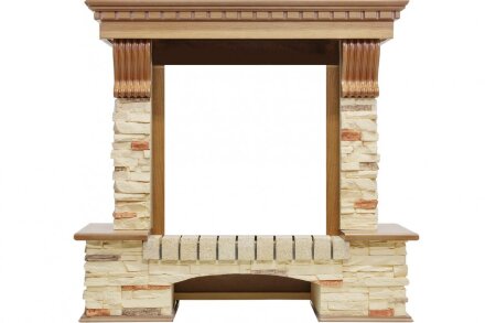 Каминокомплект Dimplex Pierre Luxe - Дуб / Сланец с очагом Danville Antique Brass FB2