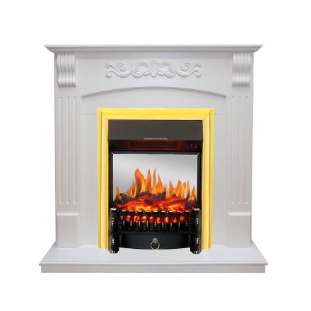 Каминокомплект Royal Flame Sorrento угловой - Белый дуб с очагом Fobos FX M Brass