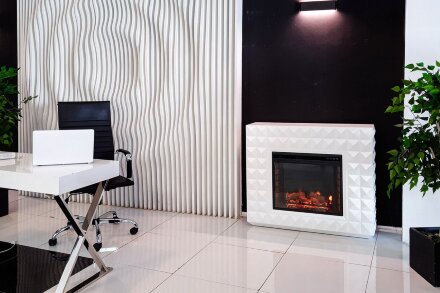 Каминокомплект Royal Flame Diamond - Бьянко белый с очагом Vision 23 LED FX