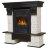 Портал Firelight Pietra Classic камень белый, шпон темный дуб
