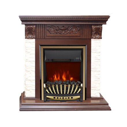 Каминокомплект Royal Flame Luxemburg (каменный) - Сланец/Темный дуб с очагом Aspen Gold