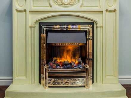 Каминокомплект Dimplex Florence - Слоновая кость с патиной с очагом Brookline Black